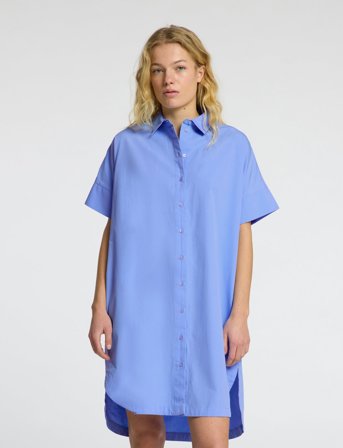 Selected Slfblair 2/4 Short Shirt Dress Noos - Blue - 38