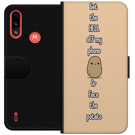 Motorola Moto E7 Power Lommeboketui Morsomt potettema - Få fyken fra telefonen min eller møt poteten