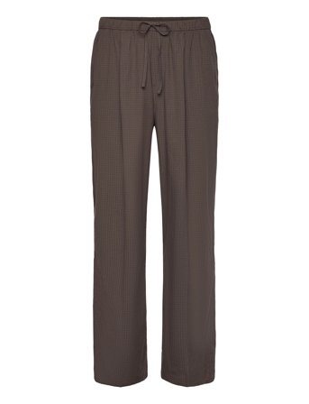 Weekday Loose Checked Trousers - Brown - 50
