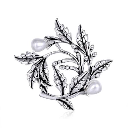 Käsityönä tehty viljelty makeanveden helmi rintaneula Bali Sterling Hopea Valkoinen Indonesia 5.6*5.2cm hopea
