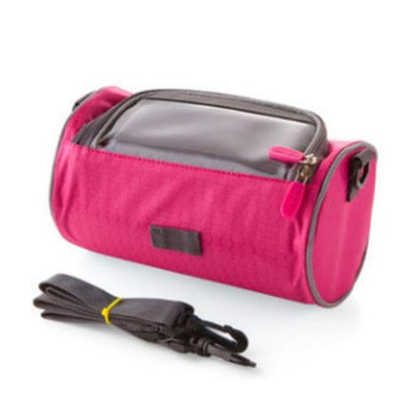 Kannettava pyöräilylaukku vedenpitävä pään säilytys Polkupyörälaukku Matkapuhelinlaukku Rose Red 22*12*12cm