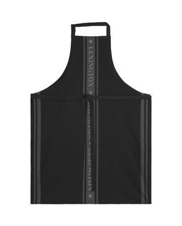 Lexington ICONS förkläde med jacquardstjärna i bomull, svart/vit