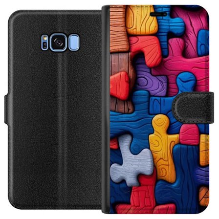 Yhteensopiva Lompakkokotelo Samsung Samsung Galaxy S8 Leikkisä kuvitus Stitchin kanssa vaaleanpunaisissa omenoissa pehmeässä pastellidesignissa, jo