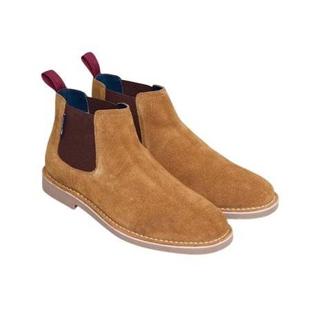 Ben Sherman Garcia Chelsea Boots i mocka för män, 8 UK, Tan