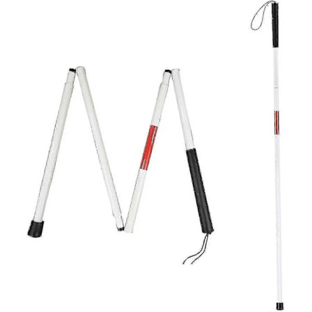 Blindestokk, hvit stokk, gåstokk for blinde, sammenleggbar blindestokk