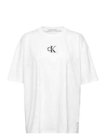 Monologo Boyfriend Tee T-shirt Top Hvid Calvin Klein Jeans