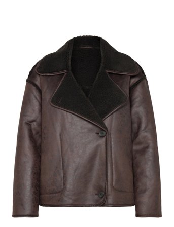 Vila Vikadera L/S Shearling Jacket - Black - 34