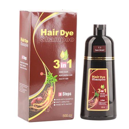 500 ml hiusten värjäys shampoo, kasviperäinen hiusväri shampoo miehille ja naisille