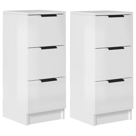 Vidaxl Förvaringsskåp 2 St Vit Högglans 30x30x70 Cm Konstruerat Vit