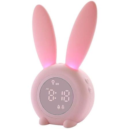 Rabbit Väckarklocka / Nattlampa - Laddningsbar - Morgonljus - Perfet pink