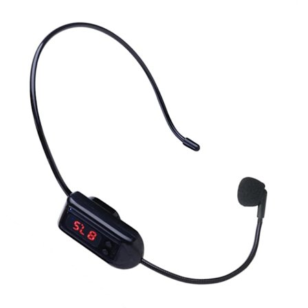 Langaton pääpantamikrofoni, erittäin herkkä, kannettava FM-lähetin, kuulokemikrofoni, megafoni, radiomikrofoni, yhteensopiva opaskierroksille ja 