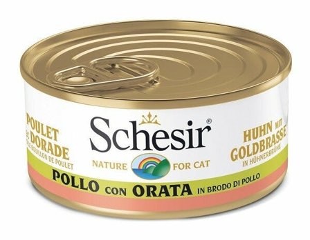Schesir Pollo Con Orata Cibo Umido Gatti Adulti Lattina 70g