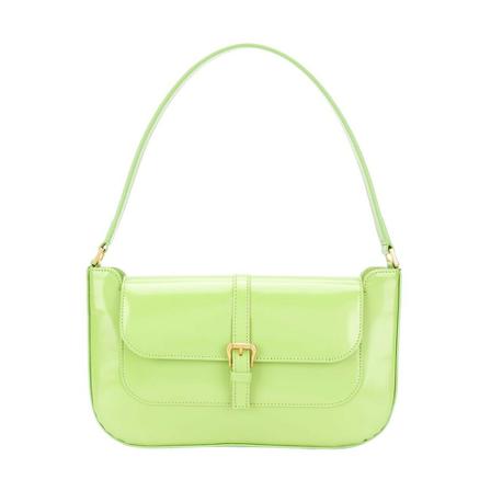By Far, Miranda BAG Semi Patent Leat Groen, Dames, Maat:ONE Size