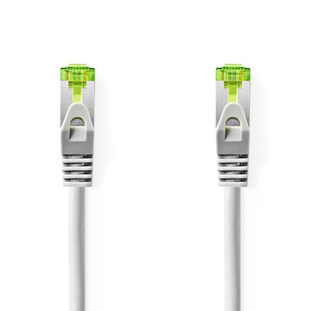 CAT7 nätverkskabel | S/FTP | RJ45 hane | RJ45 hane | 0.50 m | Snagless | Rund | LSZH | Grå | Label