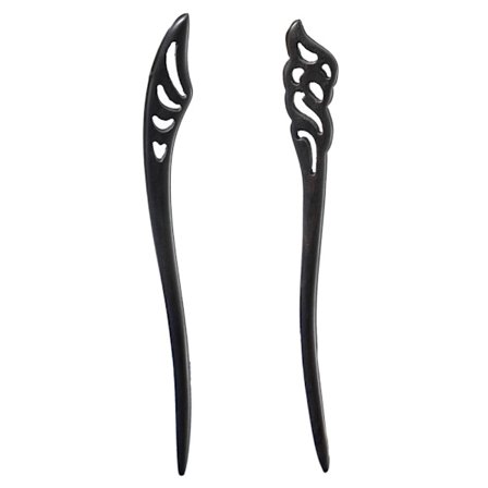 2 stk. hårnåler i tre, hårnåler, hårgaffel