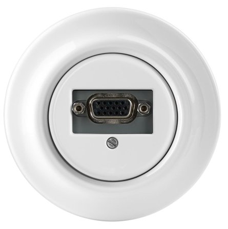 ABB Decento VGA-uttak hvit, porselen, Strømbrytere & vegguttak