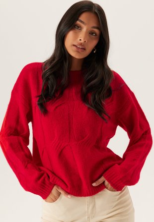 Pieces-Pcjenna Ls O-neck Cable Knit-L