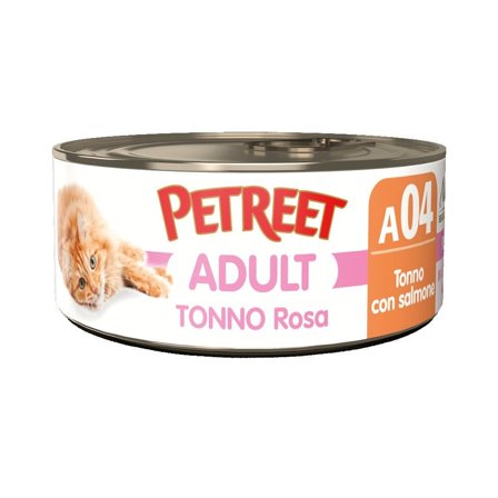 Petreet Adult Tonno Rosa Con Salmone Per Gatti Lattina 70g