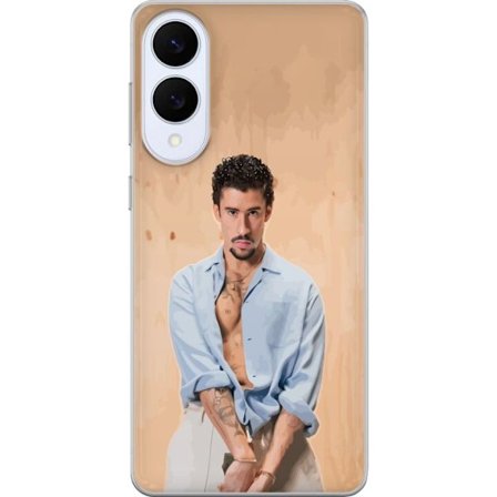 Yhteensopiva Puhelinkuori Samsung Galaxy S25 Edge Bad Bunny Super Bowl-inspiroima grafiikka, jossa NFL-trofe ja San Franciscon silta urheilusuunnittel