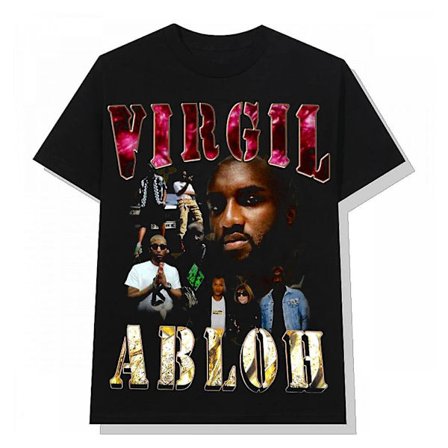 Virgil Abloh Retro 90-tals Rap T-shirt