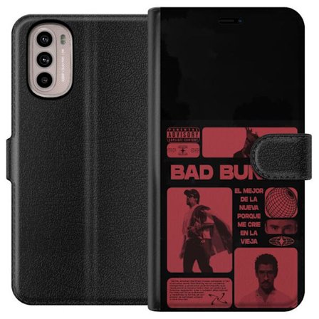 Kompatibel Tegnebogsetui til Motorola Moto G41 Bad Bunny NFL-inspireret skjoldlogo med amerikansk fodbold og stjerner