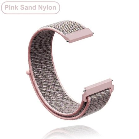 18mm 20mm 22mm Nylonarmband för Garmin Vivoactive 3 4 4s Venu 2 2s SQ Forerunner 645 Armband Nylon - Rosa Sand Nylon Rosa Sand 18MM Nylon Rosa Sand