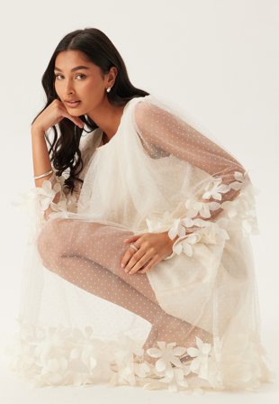 Ida Sjöstedt - River Dot Dress - Cream White - Kläder - - Bubbleroom