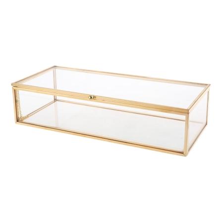 Personlig stor klar rektangel boksringe Armbånd Golden Organizer Holdbar