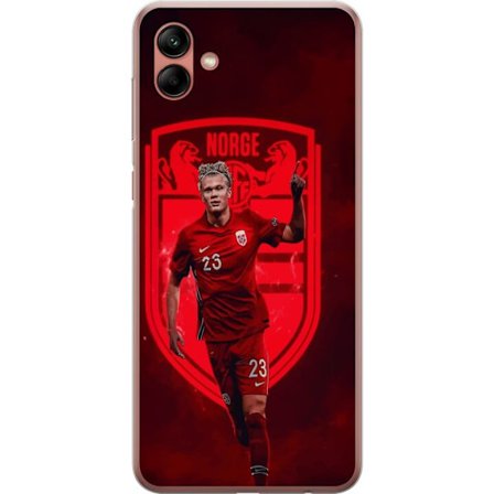 Samsung Galaxy A04 Läpinäkyvä kuori Erling Haaland Manchester City Norja jalkapallo maalikone hyökkääjä vahva fyysinen kunto nopeus ja kliinise