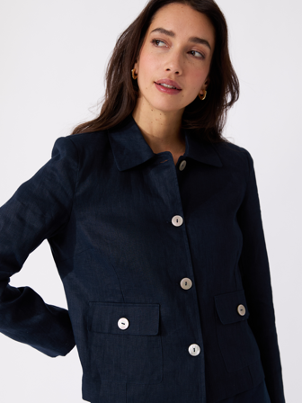 MATCH - Sabrine linjakke - Marie Philippe - Str. 42 - Dame - Blazere - Blå - 100% Lin