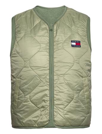 Tjw Reversible Sherpa Vest Vests Quilted Vests Grön Tommy Jeans