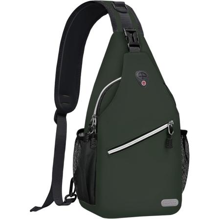 Sling Rygsæk, Multifunktionel Crossbody Skuldertaske Rejse Vandring Dagsturs Rygsæk Midnight Green