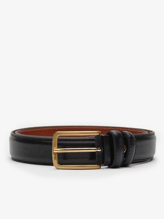 John Henric Men's Black Leather Belt Size 85