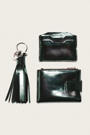 COS Men's Leather Cardholder Wallet in Green