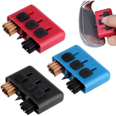 Golfkøllebørste, 3 stk Golfkøllebørste, 3 i 1 Golfbørsterenser, Lommeformat Groove Cleaner Golf