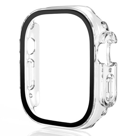 Apple Watch Ultra cover with tempered glass screen protector - Transparent