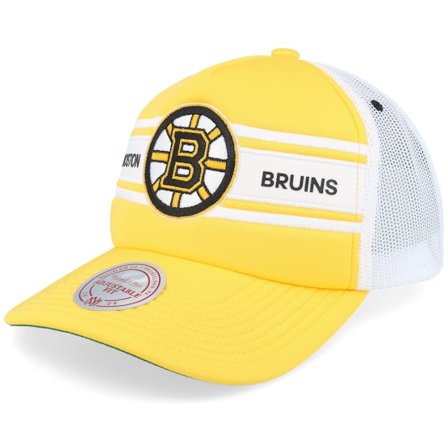 Mitchell & Ness - NHL Gul trucker Keps - Boston Bruins Sideline Yellow/White A-frame Trucker @ Hatstore