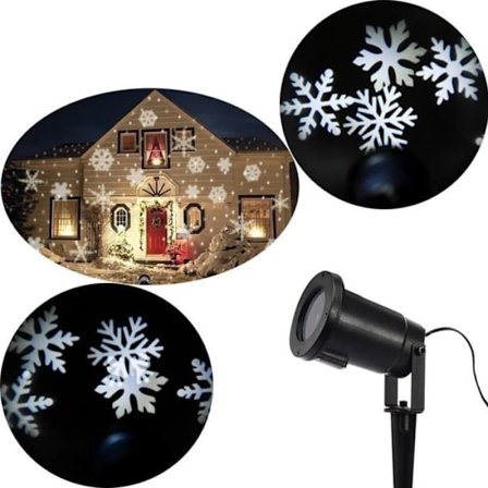 Vandtæt LED Udendørs Projektørlys med Bevægelse til Halloween og Juledekorationer - Spotlight Pære Lampe