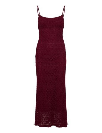 Louisa Mesh Midi Dress Maksimekko Juhlamekko Burgundy Bardot