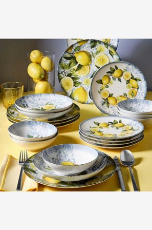 Hermia - Middagsuppsättning (24 delar) Lemon - Flerfärgad - Serviser - Från Homeroom