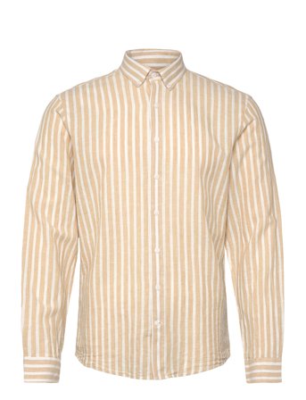 Lindbergh | Wide Striped Cotton/Linen Shirt L/S | XL