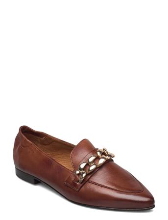 Biatracey Leather Chain Loafer Mokasiner Lave Sko Brun Bianco*Betinget Tilbud