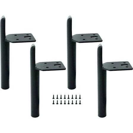 "QD" 4 stk 15 cm svarte metallmøbelben Bordben DIY Møbelben med skruer for sofa sofabord nattbord skap andre møbler