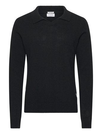 Lindbergh | Lambswool L/S V-Neck Polo | L