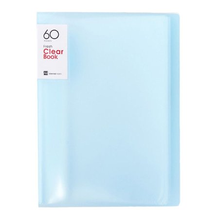 Läpinäkyvä, yksinkertainen ja kevyt A4-kokoinen irtolehtikansio PP:stä. Sininen