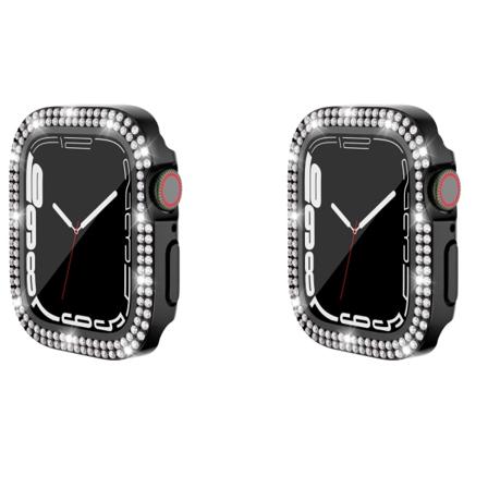 2-Pack etui med skærmbeskytter til Apple Watch iWatch 3 sort 41 mm
