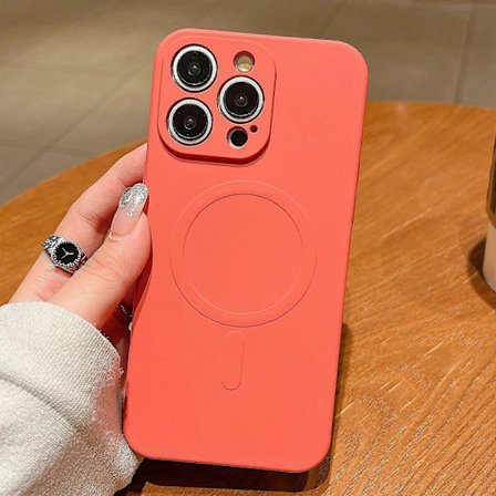 Enfärgat flytande silikon MagSafe magnetiskt telefonfodral