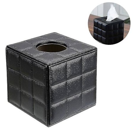 Papirservietæskeholder i PU-læder, moderne firkantet metal