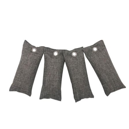 4 Pak Sko-Deodoriserpose Deodoriser (75g pr. pakke) Aktiveret Bambus Kul Luftrensende Pose Deodoriser til Gymnastikpose Bil Kæledyr Garderobe