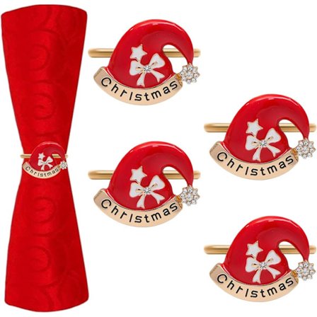 6 stk. juleservietringe Jul Legering Servietringholder Husholdningsserviet Spænde Jul Serviet Spænde